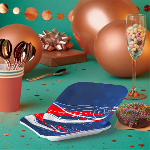Assiettes En Carton 4 Juillet Abstrait
