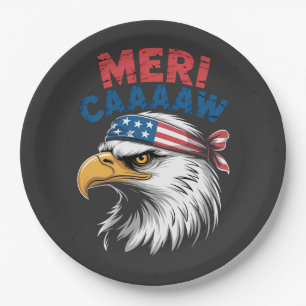 Assiettes En Carton 4 juillet Aigle Liberté Patriotique