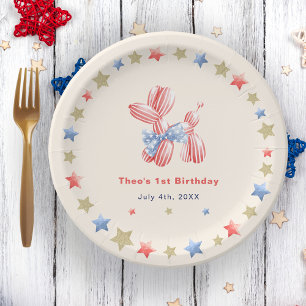 Assiettes En Carton 4 juillet Cute Balloon Star 1er anniversaire