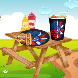 Assiettes En Carton 4 juillet double