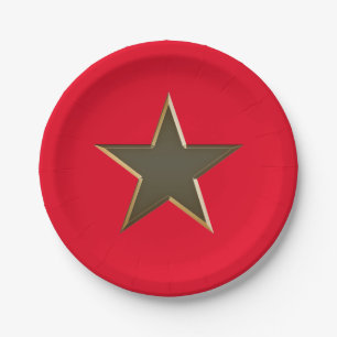 Assiettes En Carton 4 juillet étoile patriotique rouge or