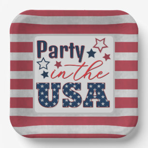 Assiettes En Carton 4 juillet Fête aux Etats-Unis