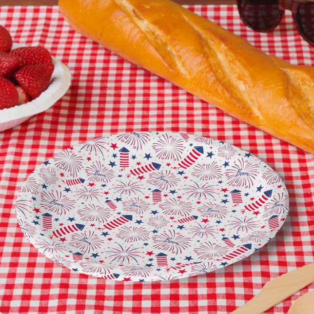 Assiettes En Carton 4 juillet Fête de l'Indépendance BBQ (Créateur téléchargé)