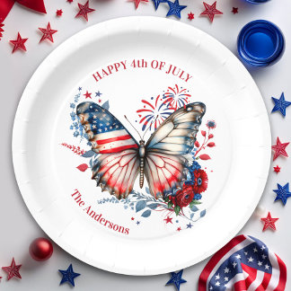 Assiettes En Carton 4 juillet Fête de l'Indépendance patriotique Nom d