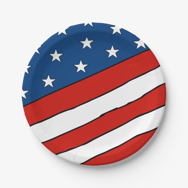 Assiettes En Carton 4 juillet illustration 4 juillet Indépendance (Devant)