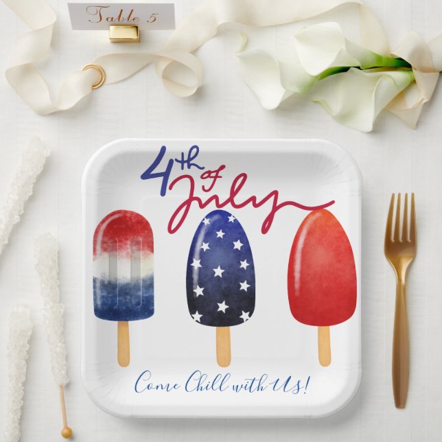 Assiettes En Carton 4 Juillet - Juillet 4 Juillet Chill avec nous (Mariage)