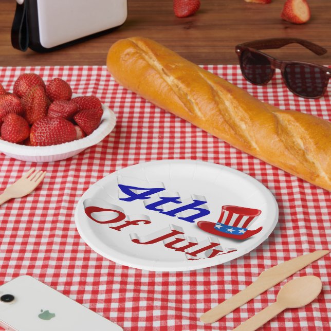 Assiettes En Carton 4 juillet Oncle Sam (Pique-nique)
