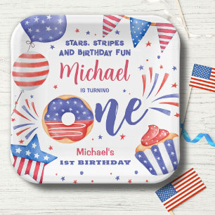 Assiettes En Carton 4 juillet patriotique 1er anniversaire