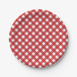 Assiettes En Carton 4 juillet Plaques en papier rouge blanc Checks