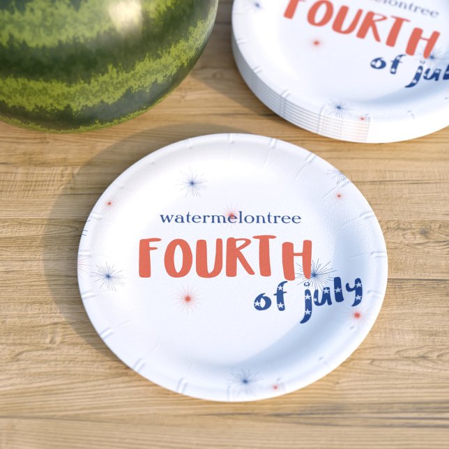 Assiettes En Carton 4 juillet Plaques papier de la partie de travail (Enjoy a fabulous 4th of July! Just add your name)