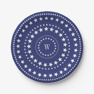 Assiettes En Carton 4 juillet Plaques Papier Monogram Party