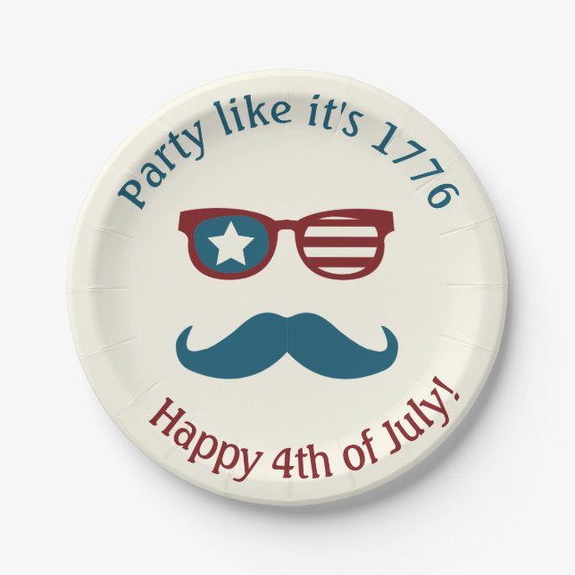 Assiettes En Carton 4 juillet plats patriotiques orientés (Devant)