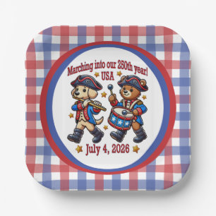 Assiettes En Carton 4 juillet Semiquincentenaire du 250e anniversaire 