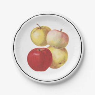 Assiettes En Carton 4 pommes vintages ont illustré la plaque à papie