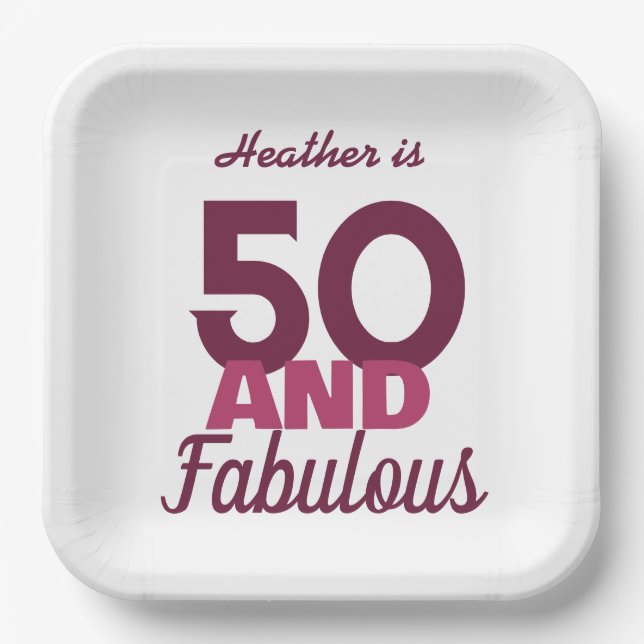 Assiettes En Carton 50 ans et fabuleux  (Recto)