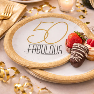 Assiettes En Carton 50 ans et Fabuleux Fête d'anniversaire personnalis