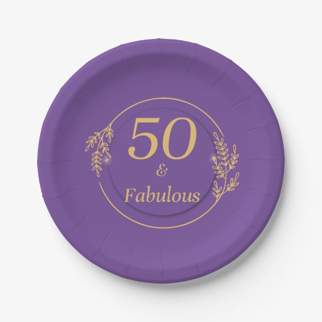 Assiettes En Carton 50 et fabuleux (Devant)