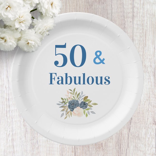 Assiettes En Carton 50 et fabuleux 50e anniversaire Plaques de papier  (Créateur téléchargé)