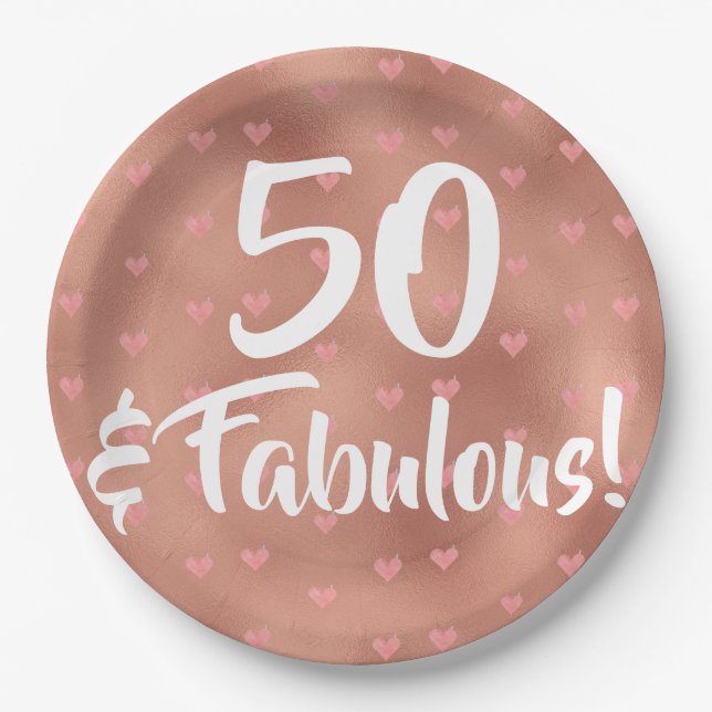 Assiettes En Carton 50 et Fabuleux anniversaire (Devant)