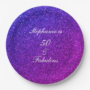 Assiettes En Carton 50 Et Fabuleux Anniversaire Ombre Rose Purple Part