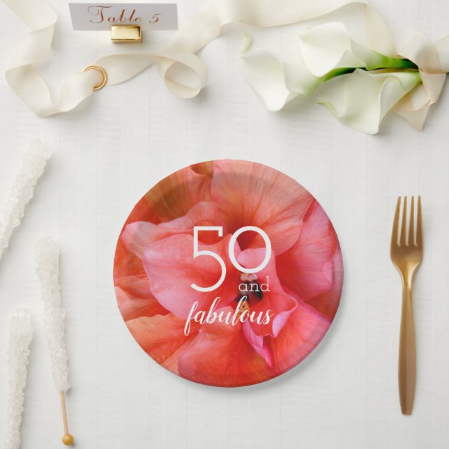 Assiettes En Carton 50 et Fabulous Flower Photo Anniversday Party (Mariage)