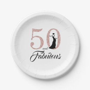 Assiettes En Carton 50 et Fabulous Parties scintillant rose fête d'ann