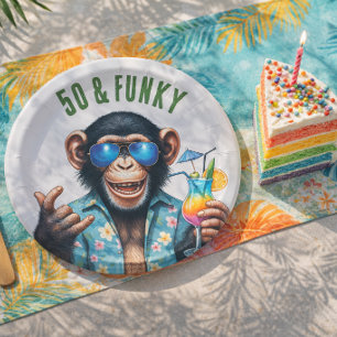 Assiettes En Carton 50 et Funky Summer Monkey 50e Anniversaire