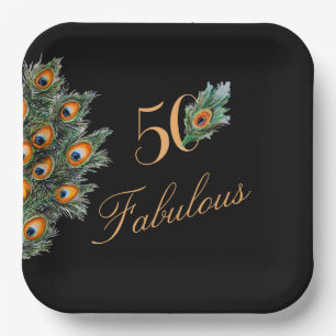 Assiettes En Carton 50 & Fabuleux Elegant Peacock Feathers Anniversair