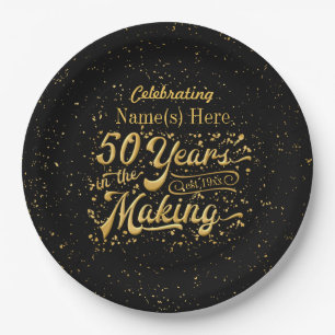 Assiettes En Carton 50e anniversaire - 50 ans en préparation