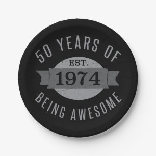 Assiettes En Carton 50e anniversaire Awesome 1974