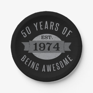 Assiettes En Carton 50e anniversaire Awesome 1974