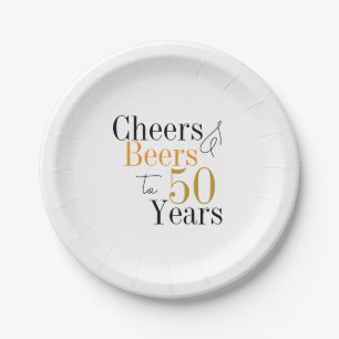 Assiettes En Carton 50e Anniversaire Bières et encouragements Mini Fêt