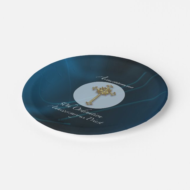 Assiettes En Carton 50e anniversaire de l'ordination du prêtre (Angle)