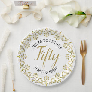 Assiettes En Carton 50e anniversaire de mariage