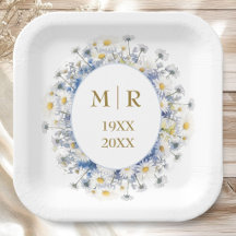 50e Anniversaire de Mariage Daisy Bleu & Or