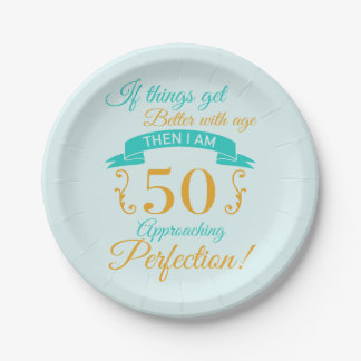 Assiettes En Carton 50e anniversaire mieux avec l'âge