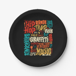Assiettes En Carton 50e Cassette De Graffiti Musique Et Hip hop Vintag
