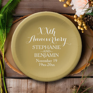 Assiettes En Carton 50e ou autre anniversaire de Mariage Personnalisé