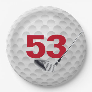 Assiettes En Carton 53e anniversaire Golf Ball Design