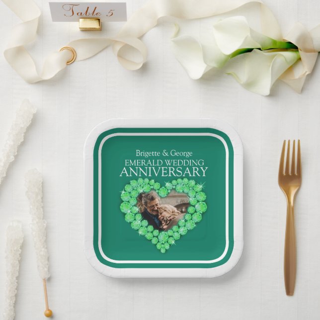 Assiettes En Carton 55e anniversaire du Mariage d'Emeraude (Mariage)
