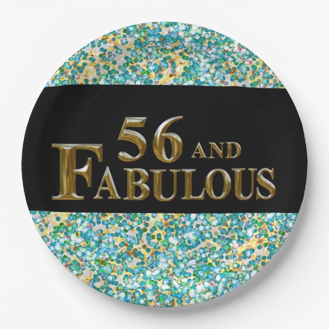 Assiettes En Carton 56e anniversaire  (Devant)