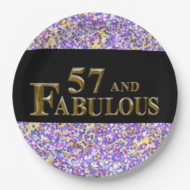 Assiettes En Carton 57e anniversaire  (Devant)