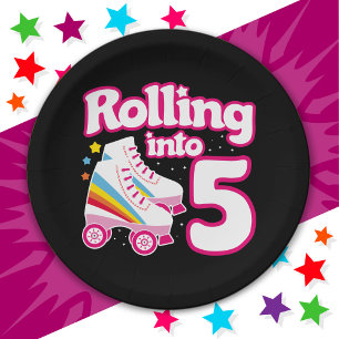 Assiettes En Carton 5e anniversaire Roller Skate 5 ans