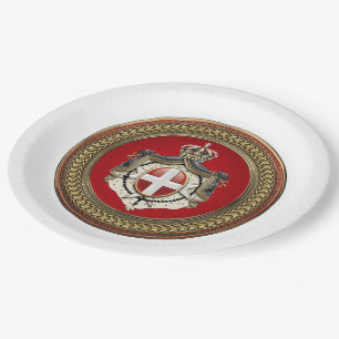 Assiettes En Carton [600] Ordre de Malte - Armoiries de SMOM