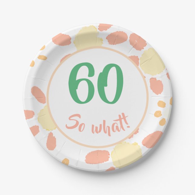 Assiettes En Carton 60 donc ce 60e anniversaire Inspirationnel Floral (Devant)