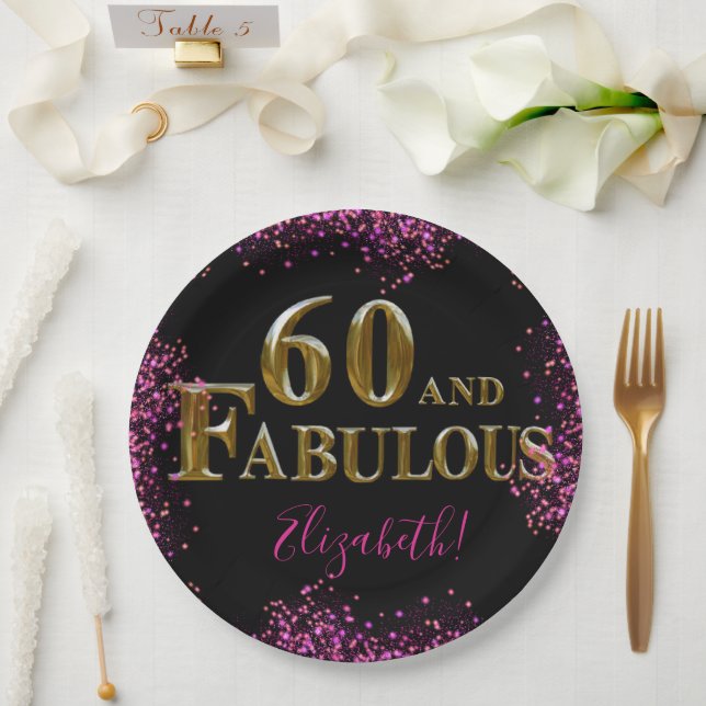 Assiettes En Carton 60e anniversaire  (Mariage)