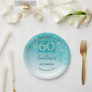 Assiettes En Carton 60e anniversaire Chic Falling Parties scintillant 