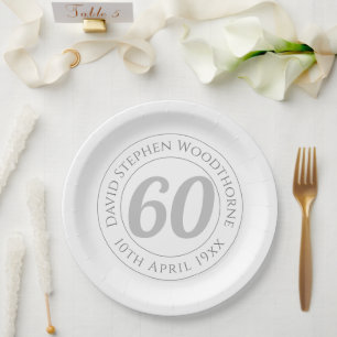 Assiettes En Carton 60e anniversaire commémoratif