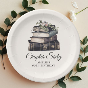 Assiettes En Carton 60e Anniversaire du livre victorien vintage