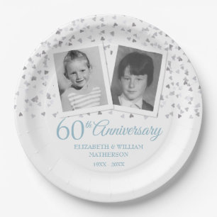 Assiettes En Carton 60e anniversaire du Mariage Diamond Photos d'enfan